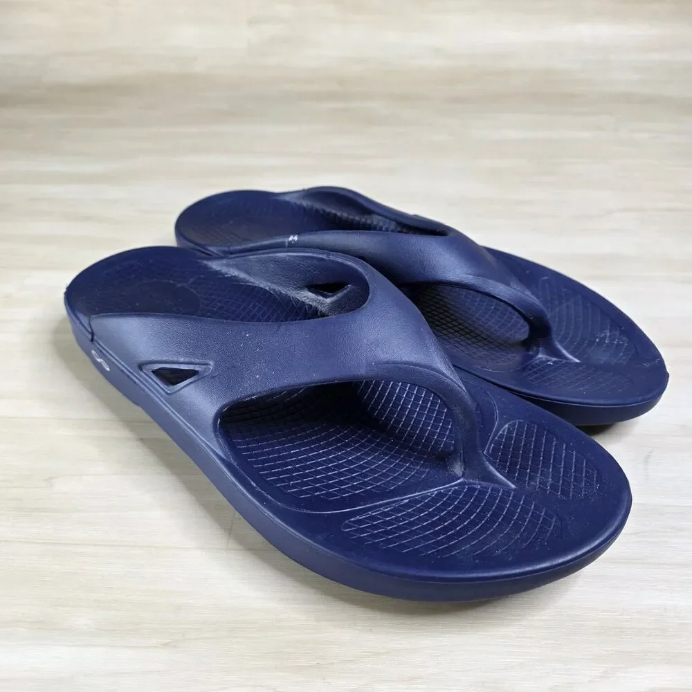 Oofos Ooriginal Blue Men’s Size 14 Recovery‎ Thong Flip Flop Sandals Comfort